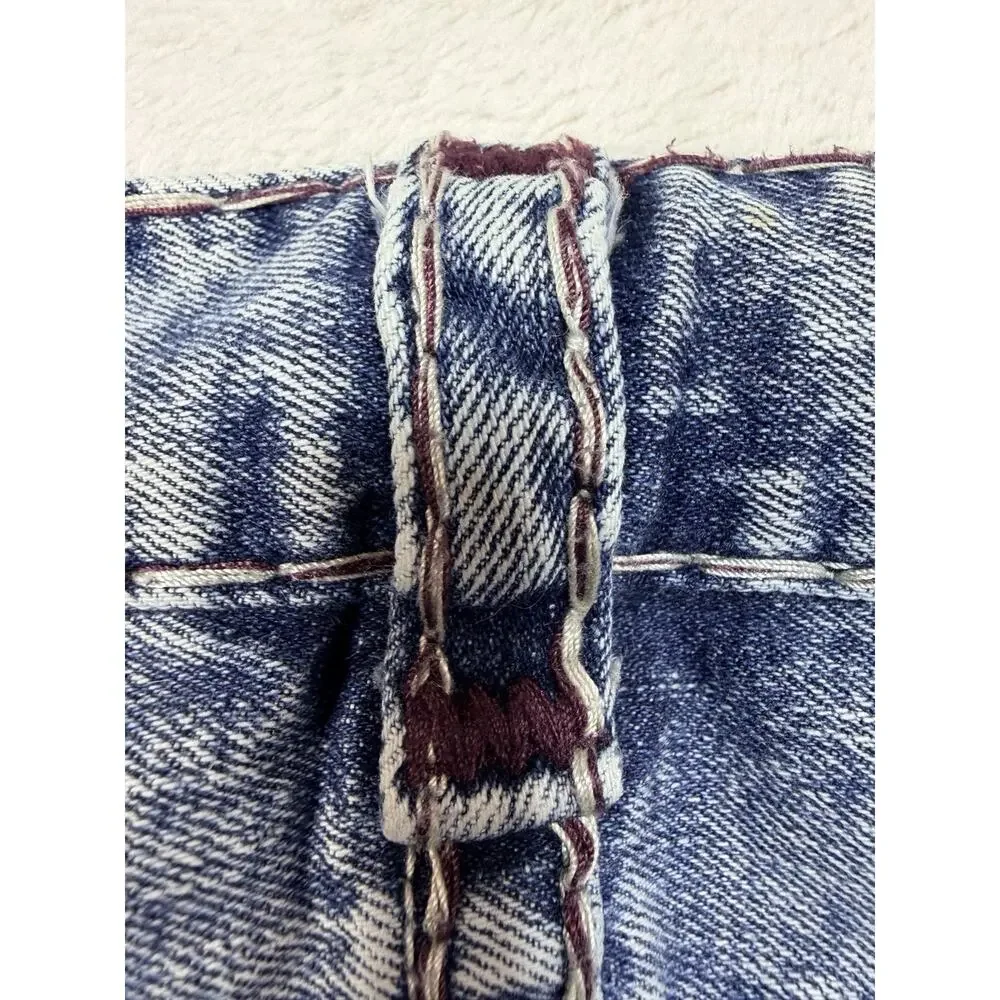 True Religion Ricky Flap Super T Acid Wash Jean Mens SZ 28 Blue Denim Y2K Grunge